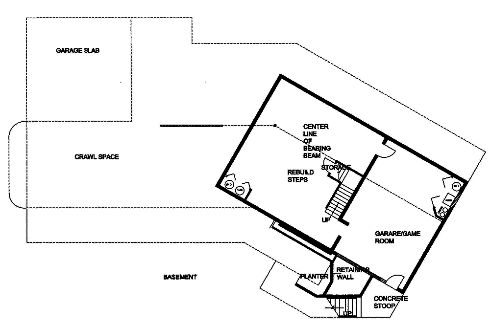 Floor Plan Basement of Country Plan #132-1556