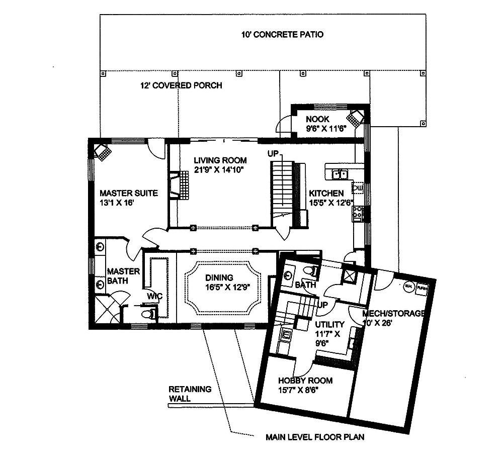 Floor Plan First Story of Modern Plan #132-1557