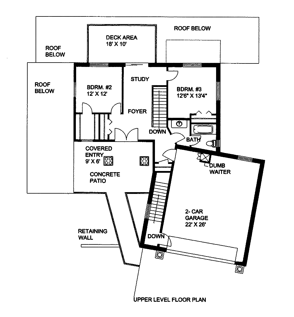 Floor Plan Second Story of Modern Plan #132-1557