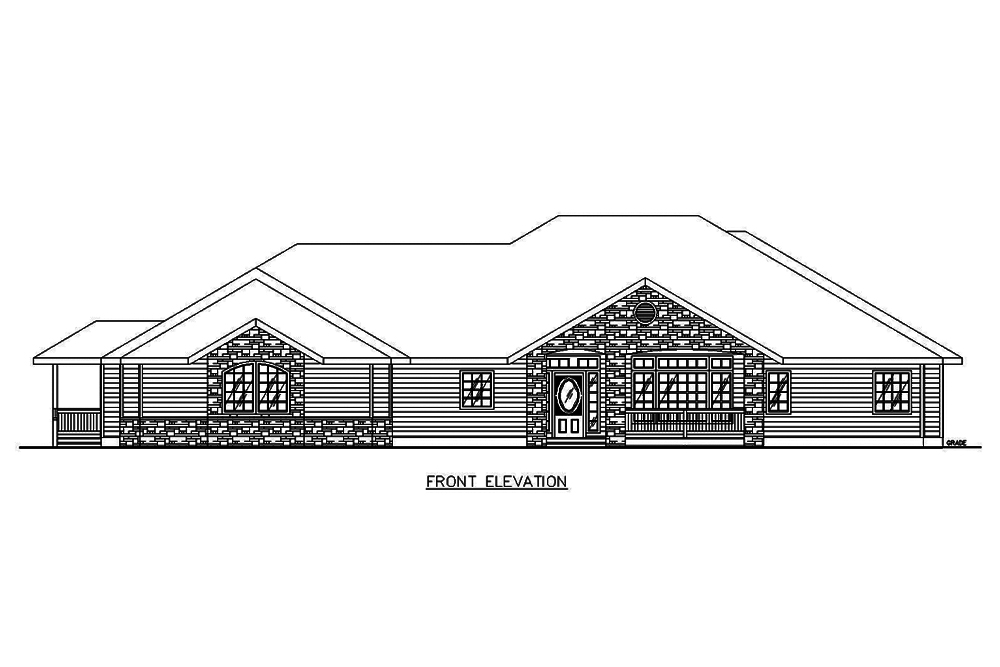 Home Plan Front Elevation of this 3-Bedroom,2893 Sq Ft Plan -132-1558