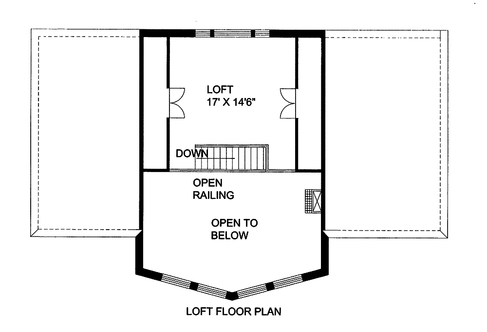 Floor Plan Second Story of Cottage Plan #132-1559