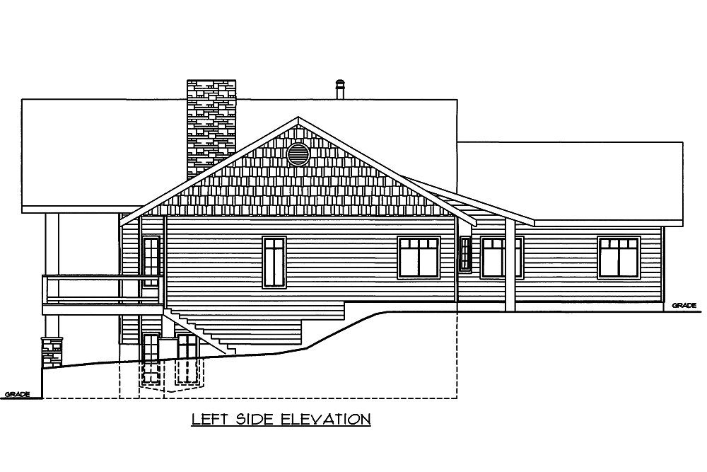 Home Plan Left Elevation of this 2-Bedroom,3304 Sq Ft Plan -132-1560