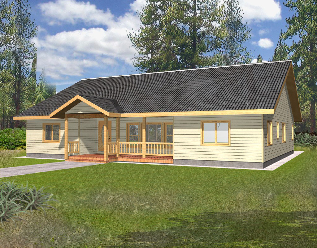 Front Elevation of this Ranch House (#132-1561) at The Plan Collection.
