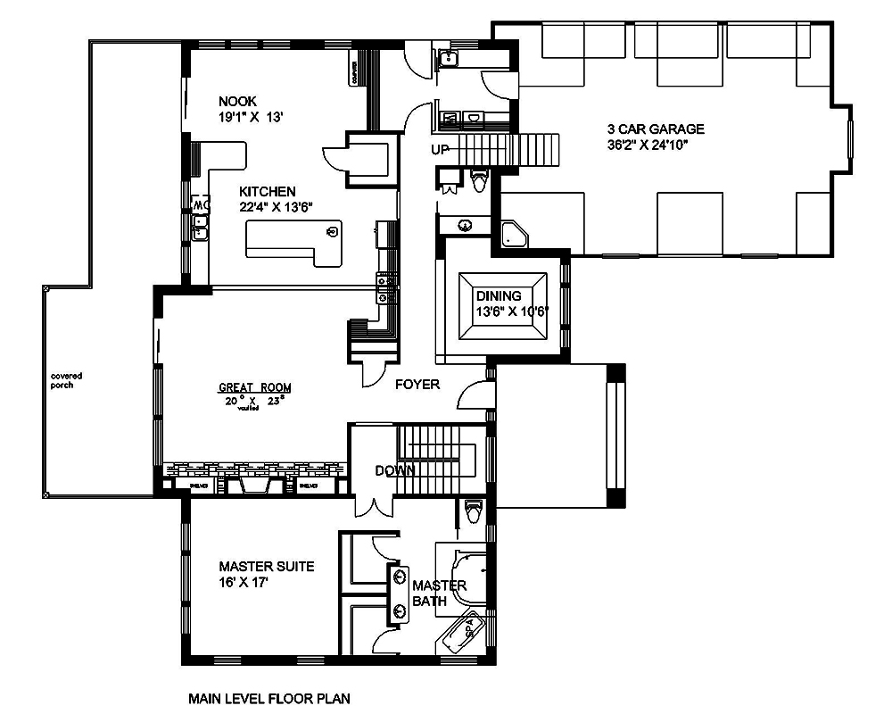 Floor Plan First Story of Coastal Plan #132-1562
