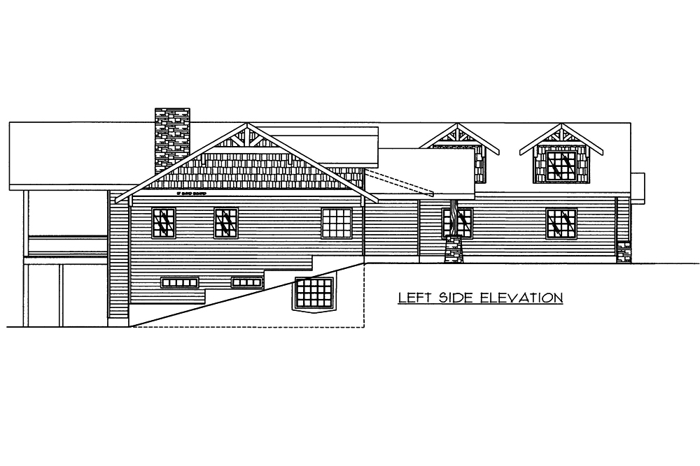 Home Plan Left Elevation of this 5-Bedroom,4790 Sq Ft Plan -132-1562