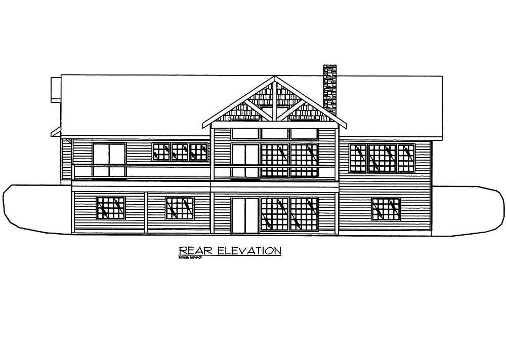 Home Plan Rear Elevation of this 5-Bedroom,4790 Sq Ft Plan -132-1562