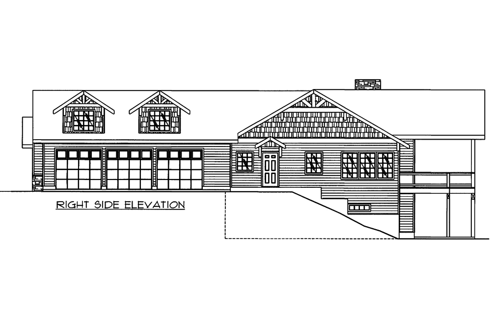 Home Plan Right Elevation of this 5-Bedroom,4790 Sq Ft Plan -132-1562