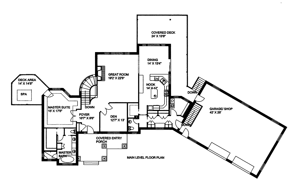 Floor Plan First Story of Ranch Plan #132-1563