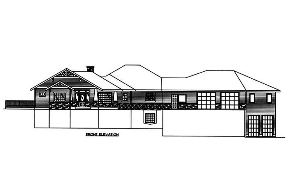 Home Plan Front Elevation of this 5-Bedroom,4632 Sq Ft Plan -132-1563