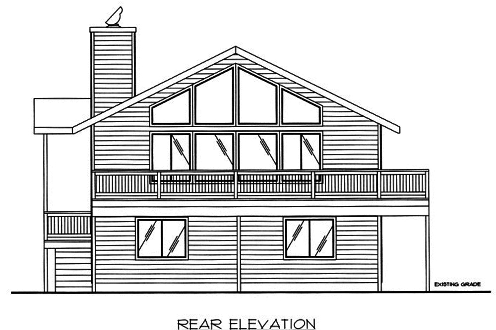 Home Plan Rear Elevation of this 3-Bedroom,2165 Sq Ft Plan -132-1564