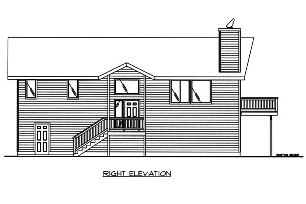 Home Plan Right Elevation of this 3-Bedroom,2165 Sq Ft Plan -132-1564