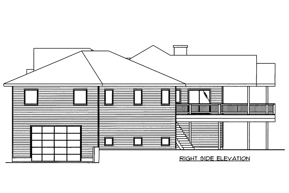 Home Plan Right Elevation of this 5-Bedroom,4286 Sq Ft Plan -132-1566