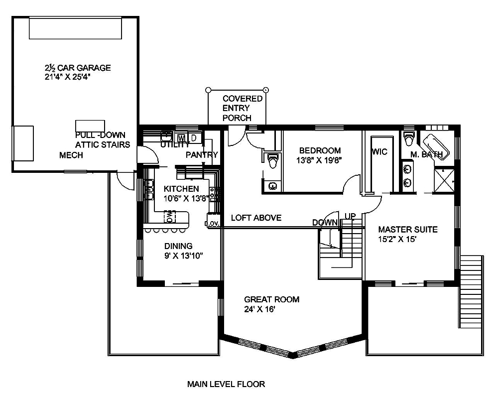 Floor Plan First Story of Beachfront Plan #132-1567