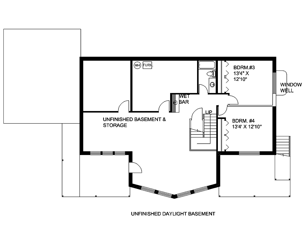Floor Plan Basement of Beachfront Plan #132-1567