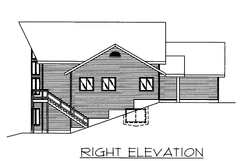 Home Plan Right Elevation of this 3-Bedroom,3820 Sq Ft Plan -132-1567