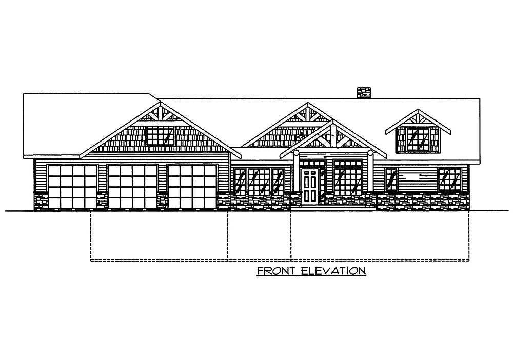 Home Plan Front Elevation of this 5-Bedroom,5628 Sq Ft Plan -132-1568