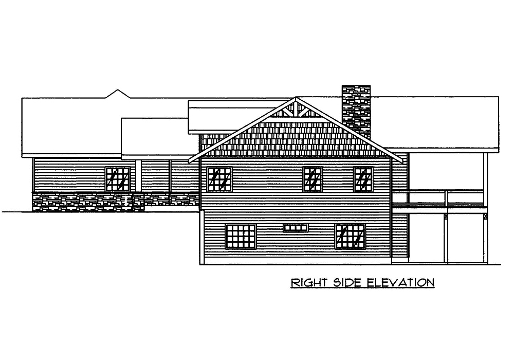 Home Plan Right Elevation of this 5-Bedroom,5628 Sq Ft Plan -132-1568