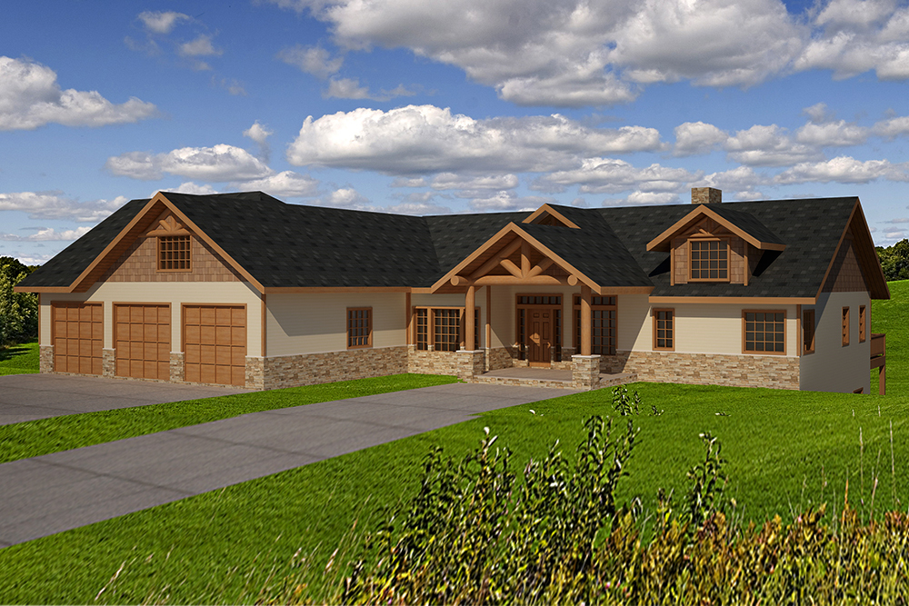 Front View of this 5-Bedroom, 5628 Sq Ft Plan - 132-1568