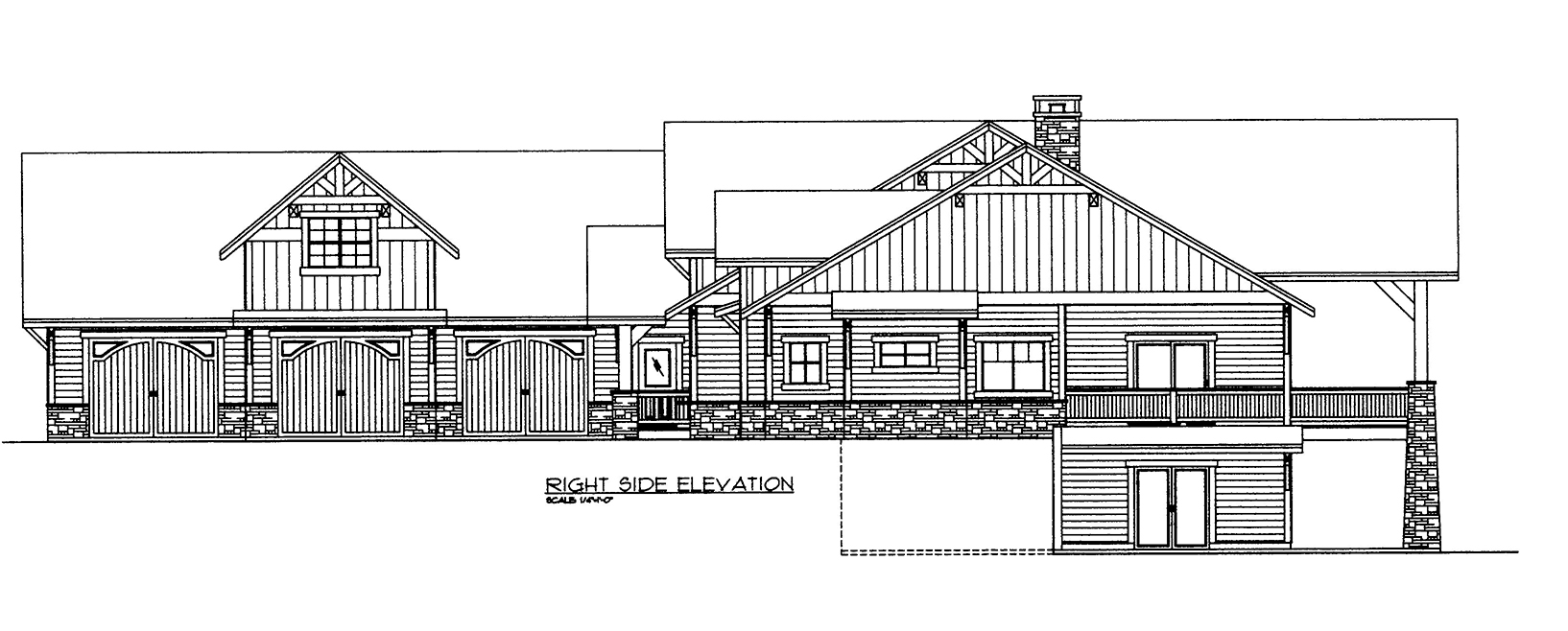 Home Plan Right Elevation of this 3-Bedroom,5316 Sq Ft Plan -132-1569