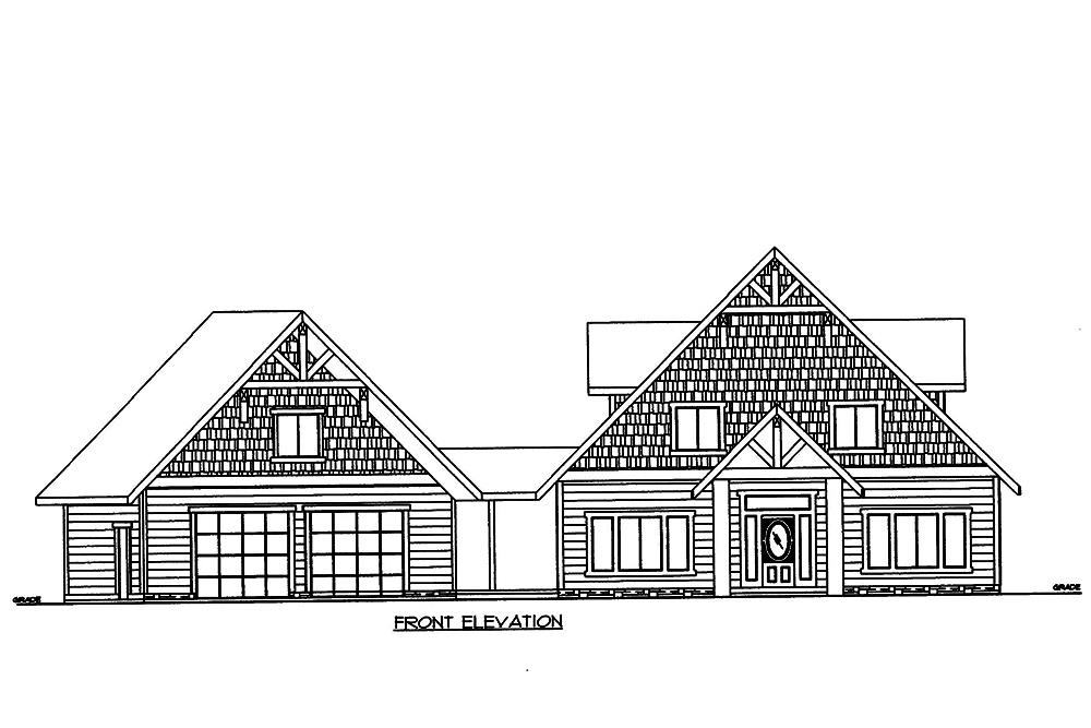 Home Plan Front Elevation of this 4-Bedroom,5142 Sq Ft Plan -132-1572