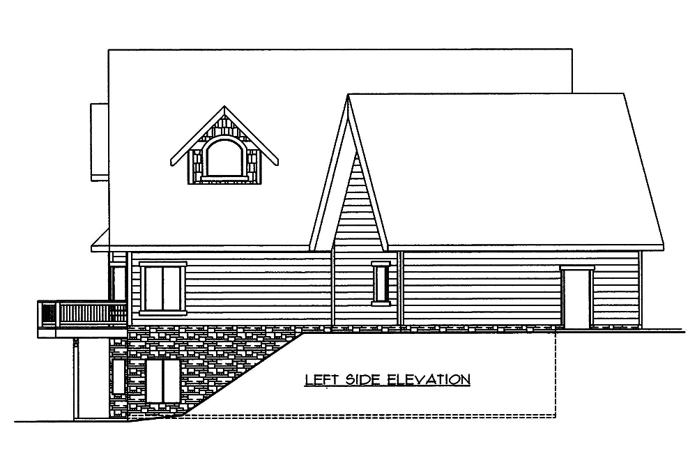 Home Plan Left Elevation of this 4-Bedroom,5142 Sq Ft Plan -132-1572
