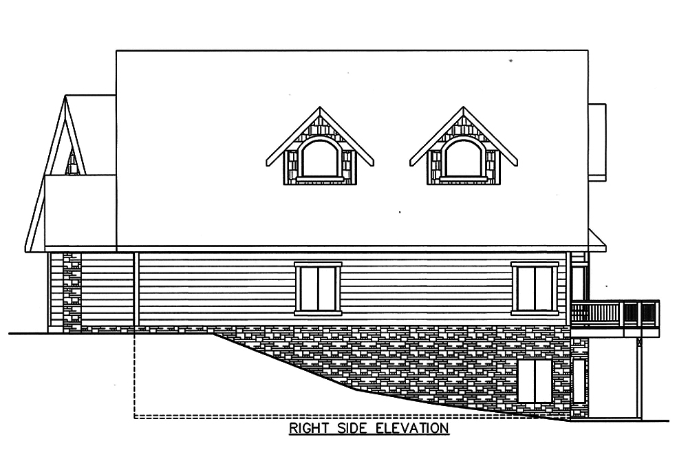 Home Plan Right Elevation of this 4-Bedroom,5142 Sq Ft Plan -132-1572