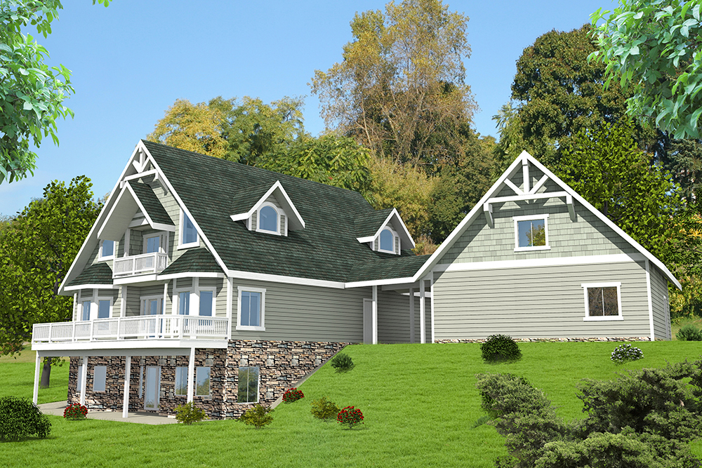Front Elevation of this Craftsman House (#132-1572) at The Plan Collection.