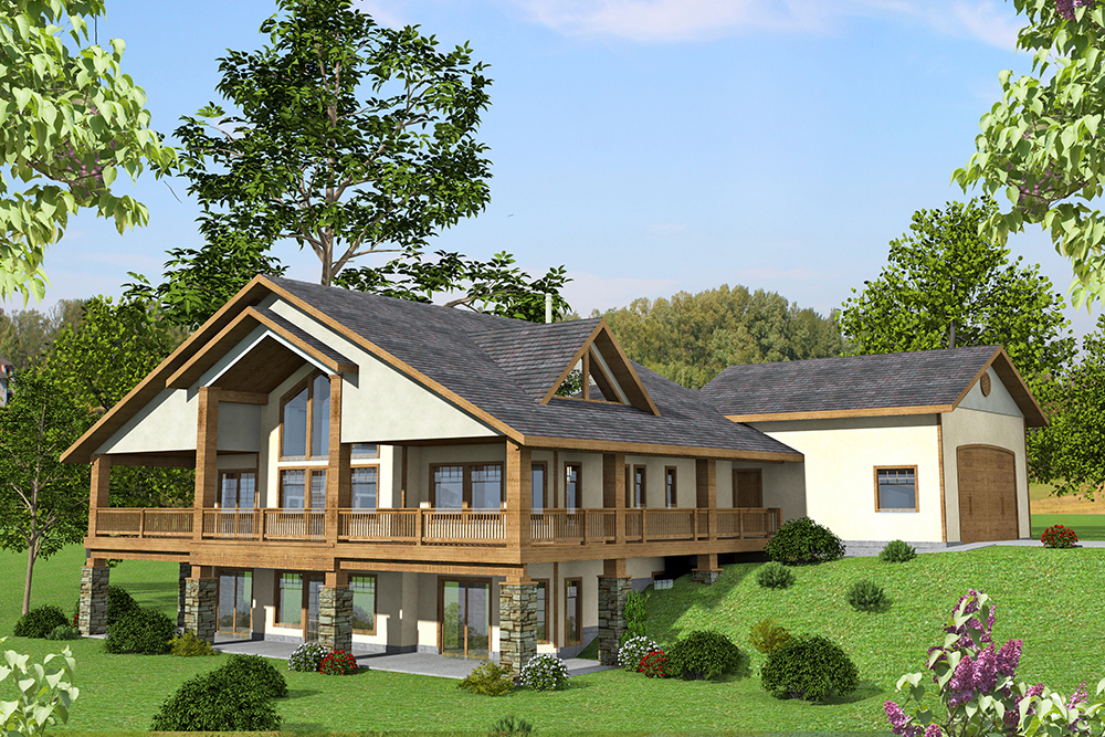 Front Elevation of this Craftsman House (#132-1574) at The Plan Collection.