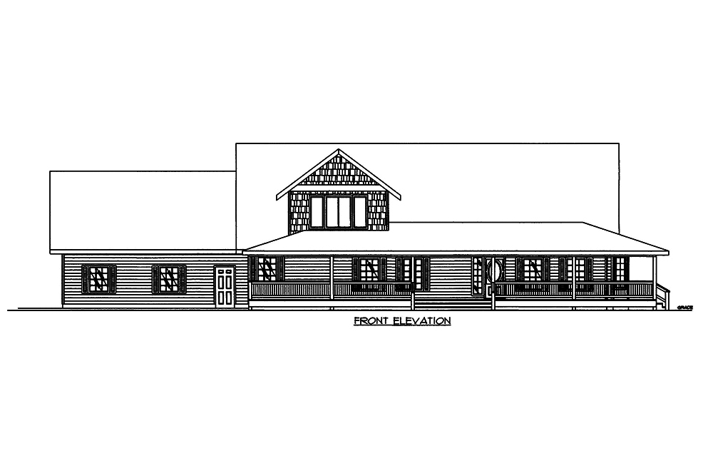 Home Plan Front Elevation of this 3-Bedroom,3471 Sq Ft Plan -132-1575