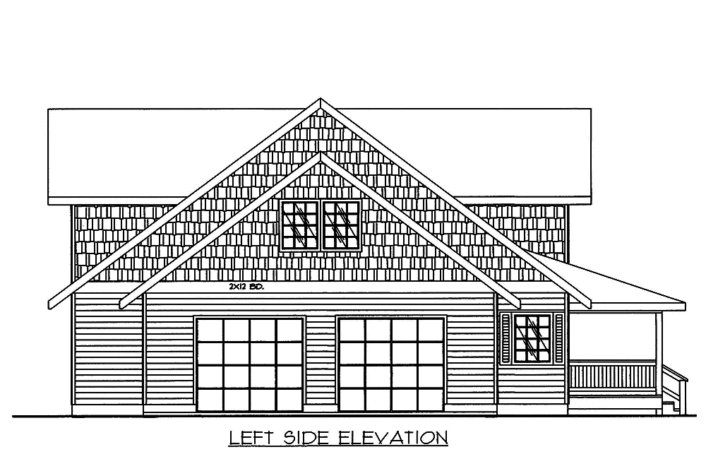 Home Plan Left Elevation of this 3-Bedroom,3471 Sq Ft Plan -132-1575