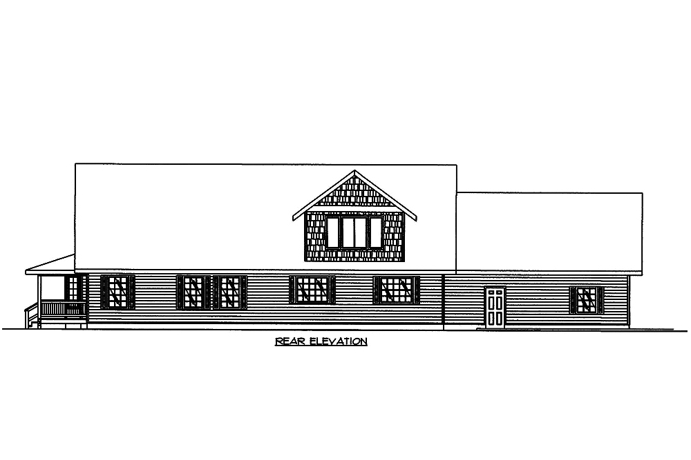 Home Plan Rear Elevation of this 3-Bedroom,3471 Sq Ft Plan -132-1575