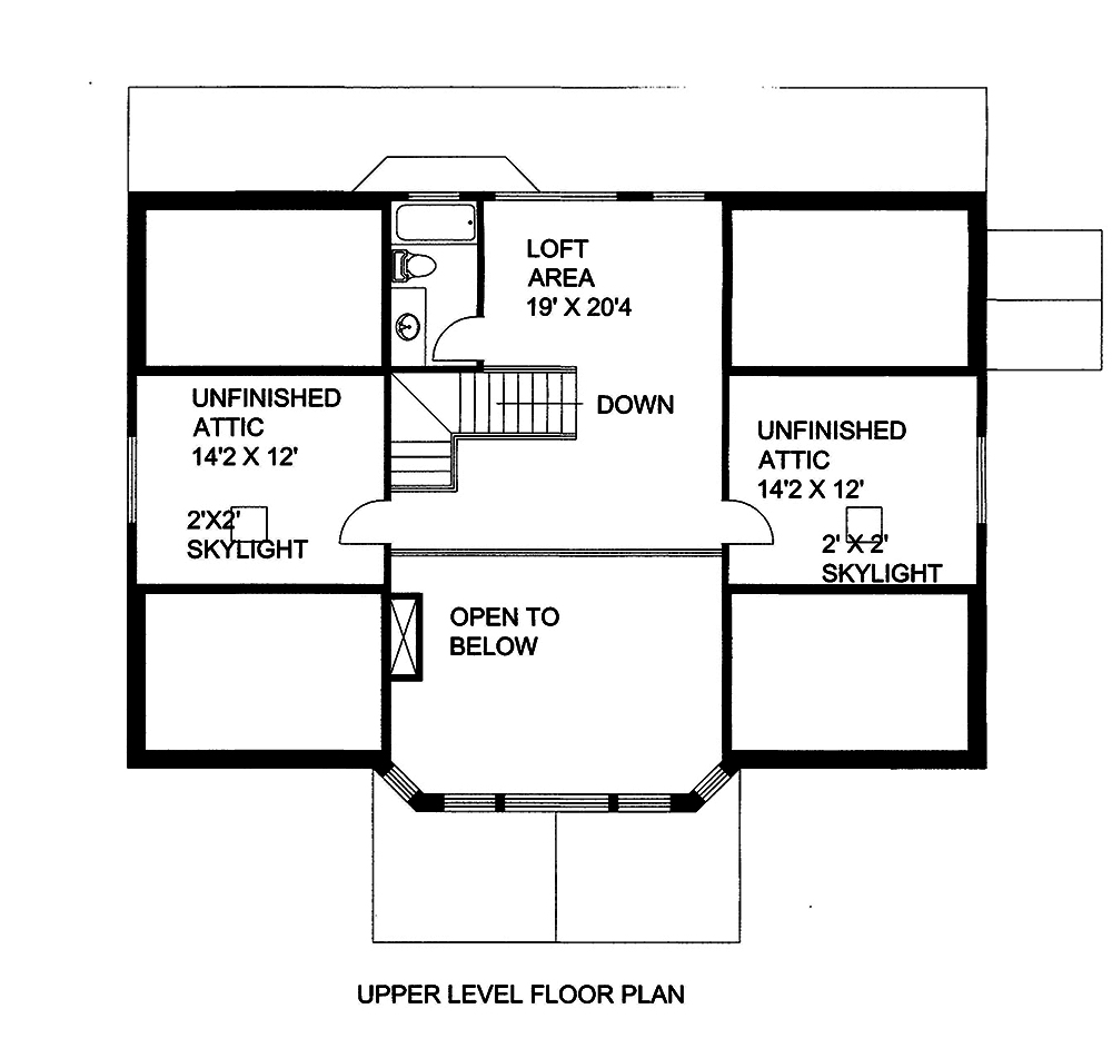 Floor Plan Second Story of Craftsman Plan #132-1576