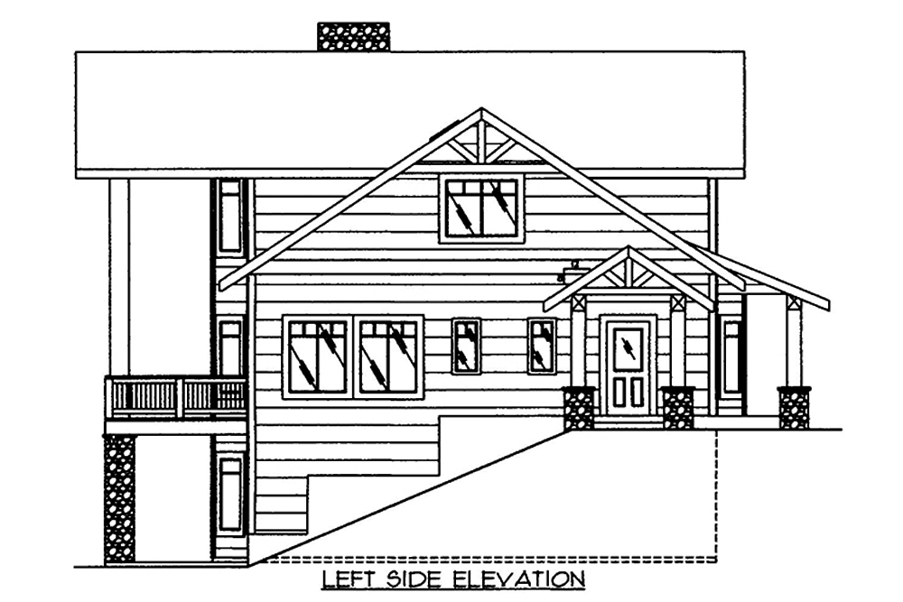 Home Plan Left Elevation of this 3-Bedroom,3695 Sq Ft Plan -132-1576