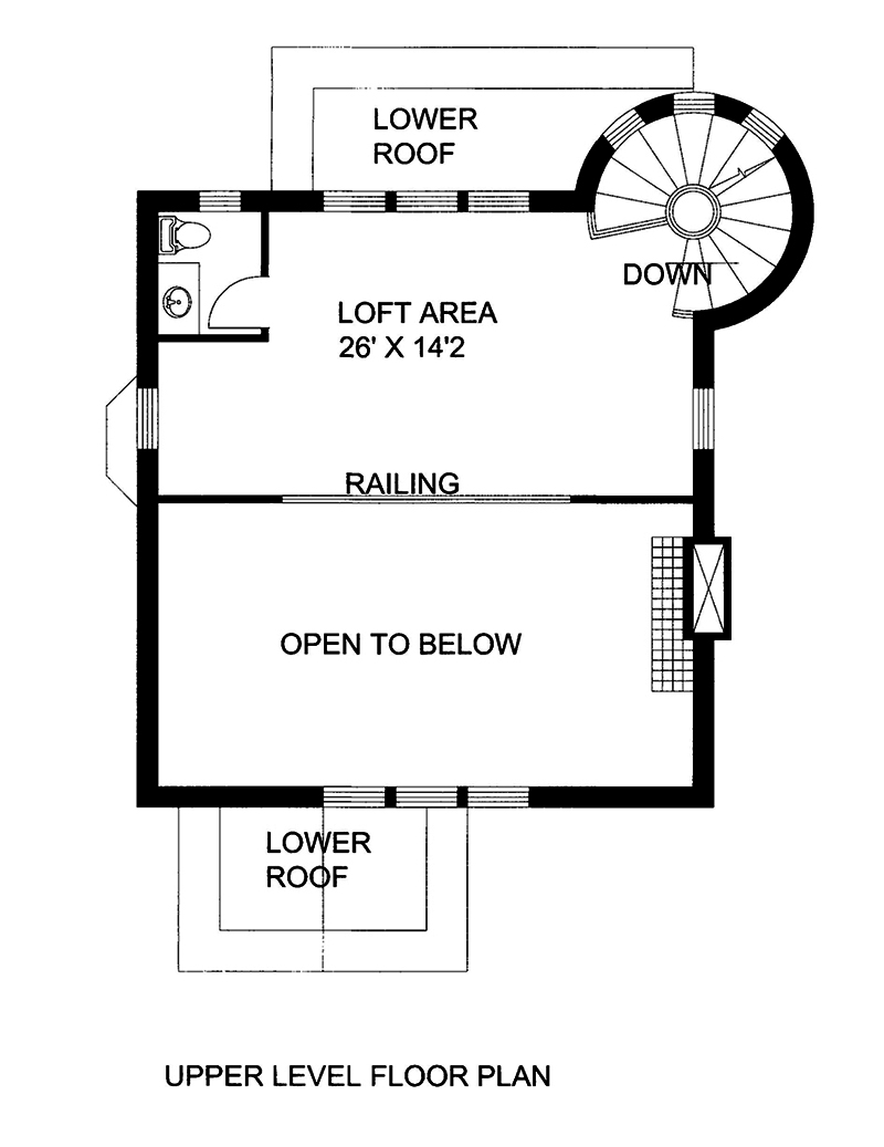 Floor Plan Second Story of Cottage Plan #132-1577