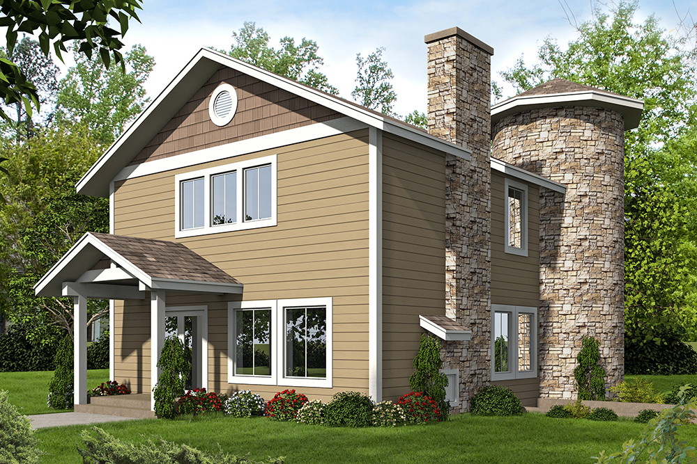 Front Elevation of this Cottage House (#132-1577) at The Plan Collection.
