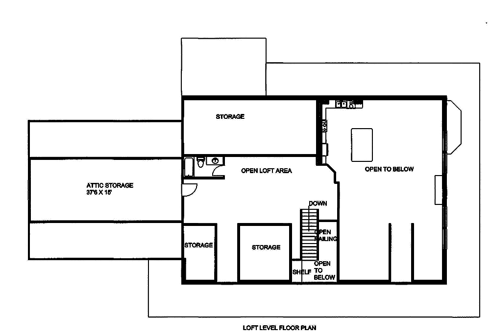 Floor Plan Second Story of Craftsman Plan #132-1579