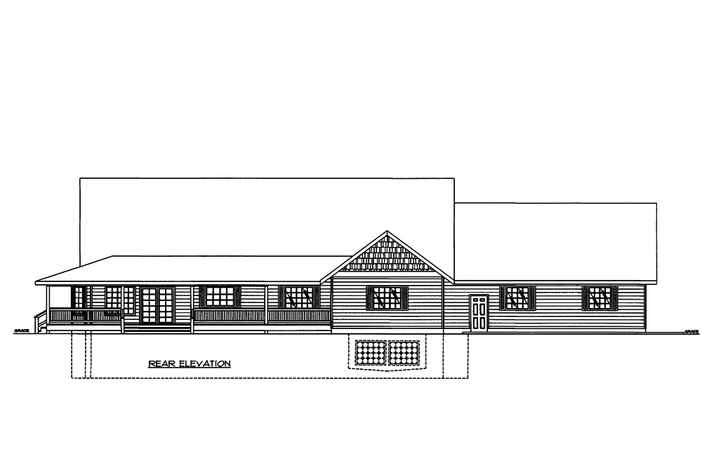Home Plan Rear Elevation of this 4-Bedroom,7518 Sq Ft Plan -132-1579