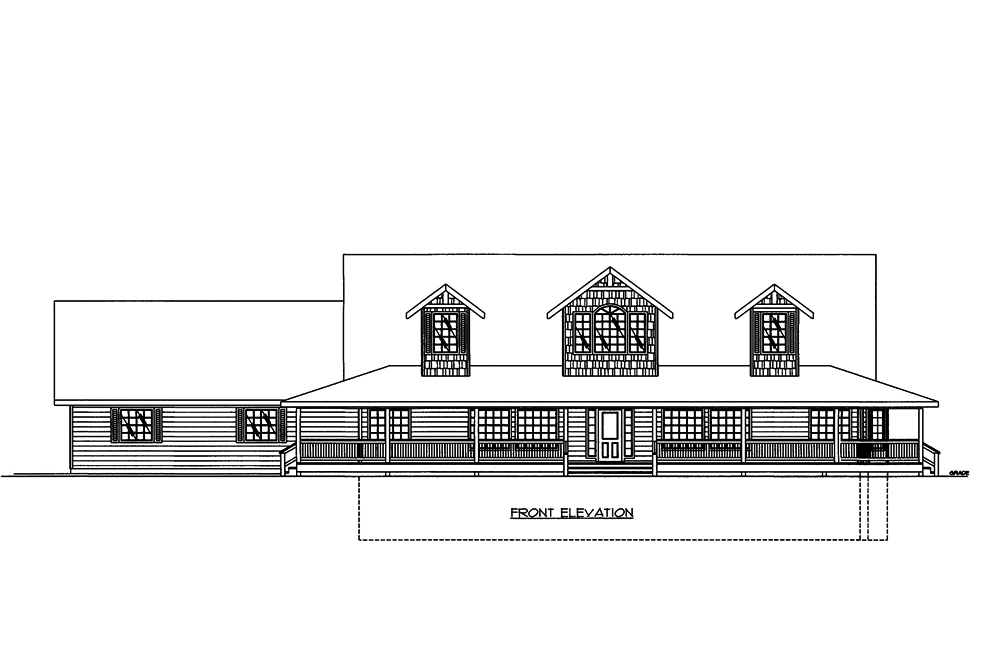 Home Plan Front Elevation of this 4-Bedroom,7518 Sq Ft Plan -132-1579