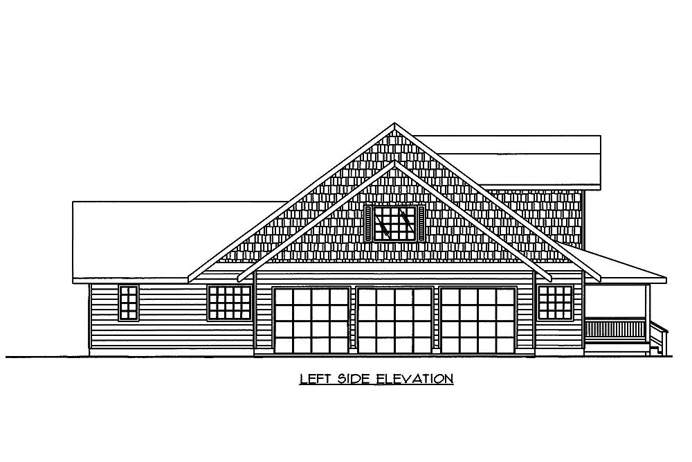 Home Plan Left Elevation of this 4-Bedroom,7518 Sq Ft Plan -132-1579