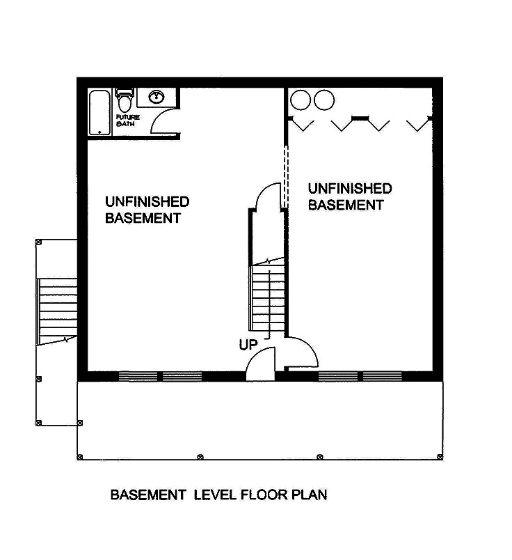 Floor Plan Basement of Craftsman Plan #132-1580