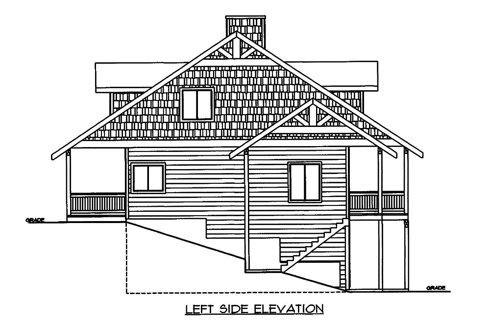 Home Plan Left Elevation of this 3-Bedroom,3096 Sq Ft Plan -132-1580