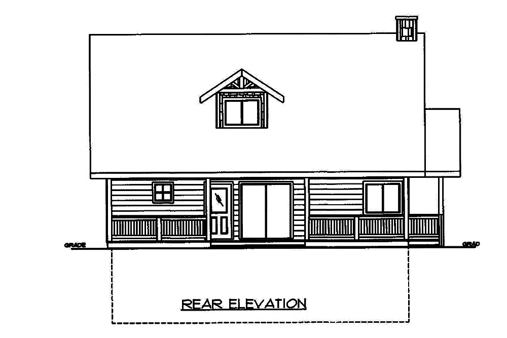 Home Plan Rear Elevation of this 3-Bedroom,3096 Sq Ft Plan -132-1580