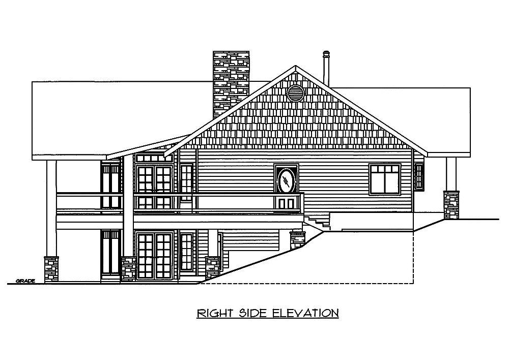 Home Plan Right Elevation of this 3-Bedroom,3871 Sq Ft Plan -132-1581