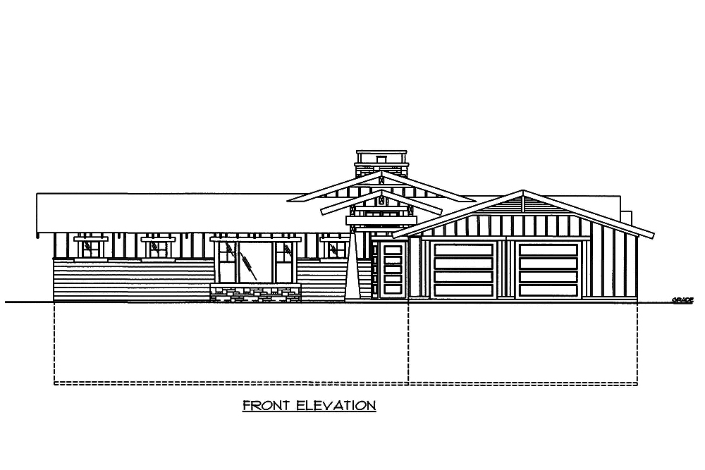 Home Plan Front Elevation of this 4-Bedroom,4259 Sq Ft Plan -132-1582