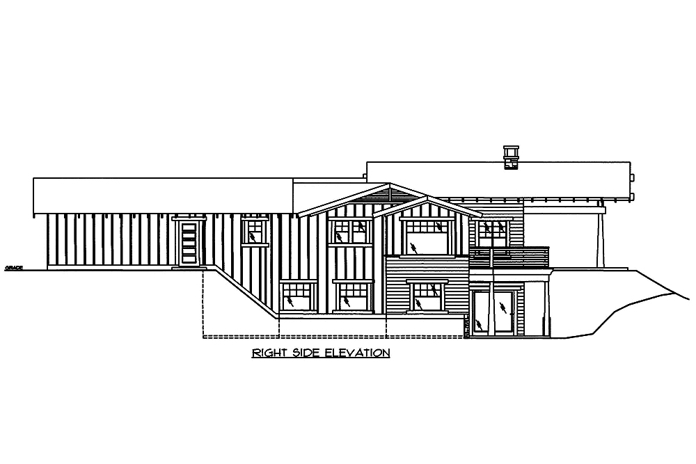 Home Plan Right Elevation of this 4-Bedroom,4259 Sq Ft Plan -132-1582