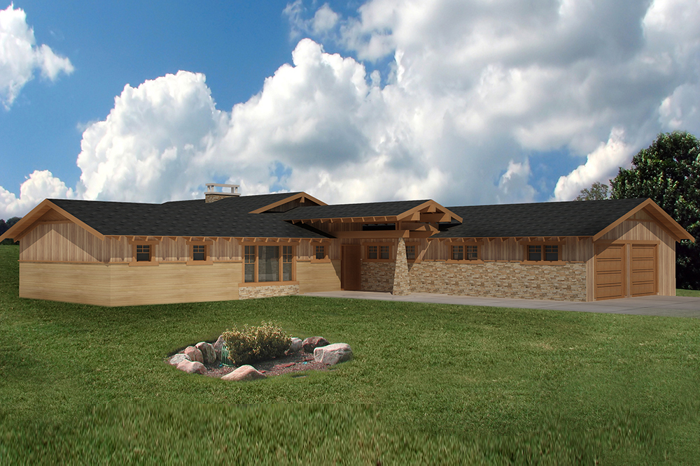 Side View of this 4-Bedroom, 4259 Sq Ft Plan - 132-1582