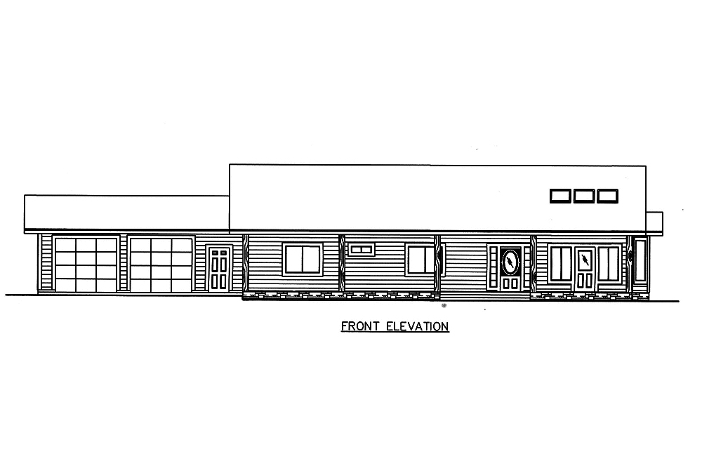 Home Plan Front Elevation of this 3-Bedroom,2076 Sq Ft Plan -132-1584