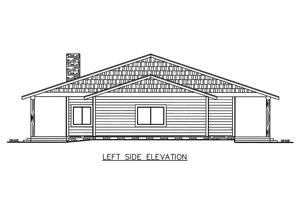 Home Plan Left Elevation of this 3-Bedroom,2076 Sq Ft Plan -132-1584