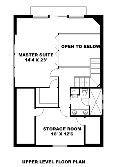 Floor Plan Second Story of Cottage Plan #132-1585
