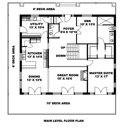 Floor Plan First Story of Farmhouse Plan #132-1588